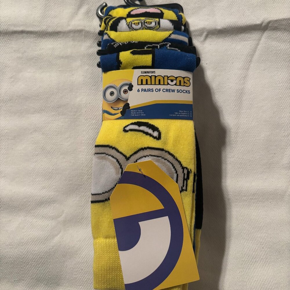 Illumination Minions 6-Pack Crew Socks
